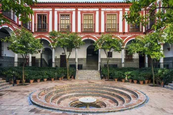 Framed Print : Inner courtyard of the Hospital de los Venerables Sacerdotes or Hospital of the Venerable