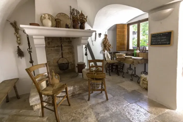 Framed Print : Inside of Trullo home, Alberobello village, Bari district, Apulia, Italy
