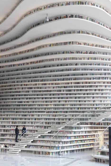 Framed Print : Interior of Binhai Library, Tianjin, China