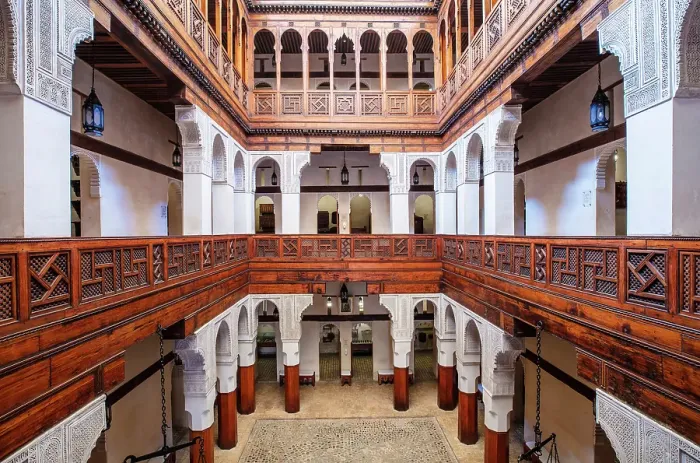 Framed Print : Interior of the Bou Inania Medrasa, the old Koranic school, Fes, Morocco Framed Print : Interior of the Bou Inania Medrasa, the old Koranic school, Fes, Morocco