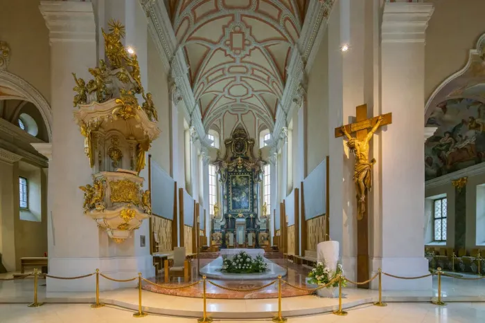 Framed Print : Interior of Cathedral of St. Nicholas, Ceske Budejovice, South Bohemian Region, Czech Republic Framed Print : Interior of Cathedral of St. Nicholas, Ceske Budejovice, South Bohemian Region, Czech Republic