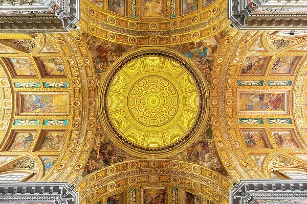 Interior of Church of Gesu Nuovo, Naples, Campania, Italy