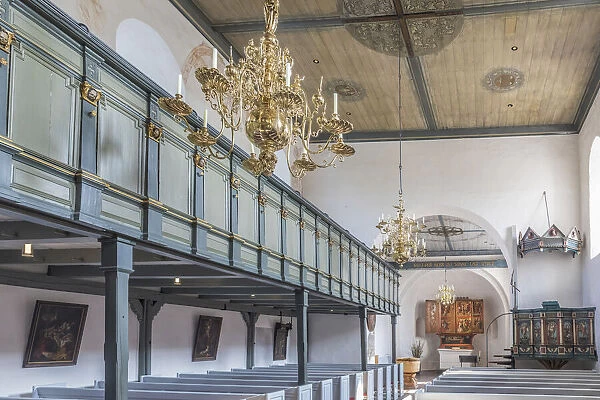 Interior of the Church of St. Severin in Keitum, Sylt, Schleswig-Holstein, Germany