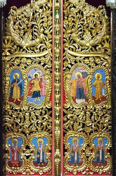 Detail of the interior of the church of the Troyan Monastery
