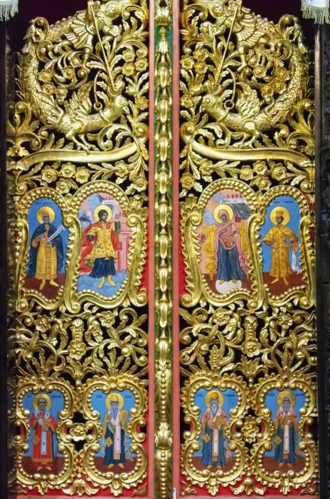 Framed Print : Detail of the interior of the church of the Troyan Monastery Framed Print : Detail of the interior of the church of the Troyan Monastery