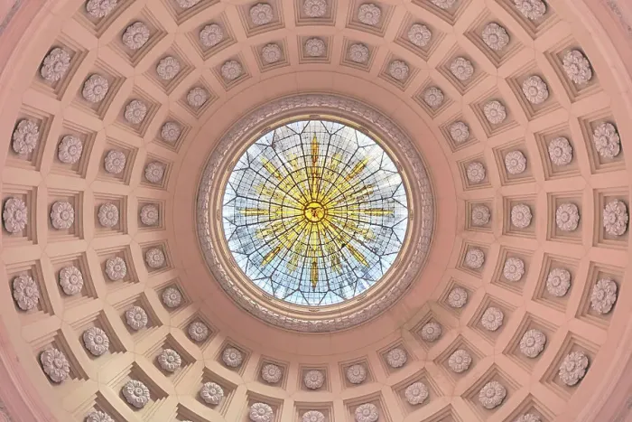Framed Print : Interior dome vitreaux of the Buenos Aires City Legislature Palace, Monserrat, Buenos Aires, Argentina
