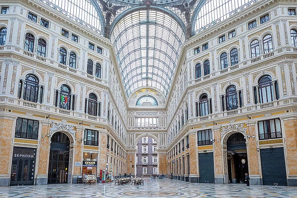 Interior of Galleria Umberto l, Naples, Campania, Italy