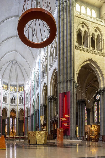 Interior of Lille Cathedral, the Basilica of Notre Dame de la Treille, Lille, France