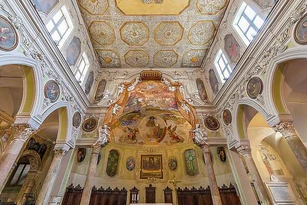 Interior of Naples Cathedral, Naples, Campania, Italy
