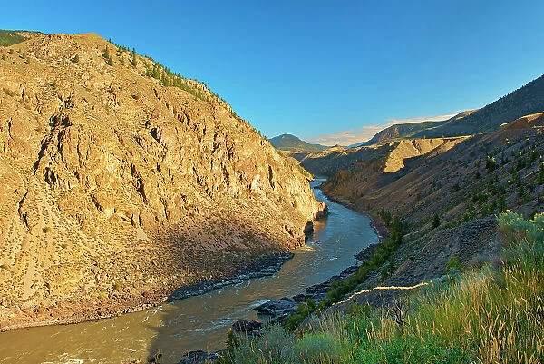 Interior Plateau and Fraser River in Fraser Canyon Near Lillooet, British Columbia, Canada