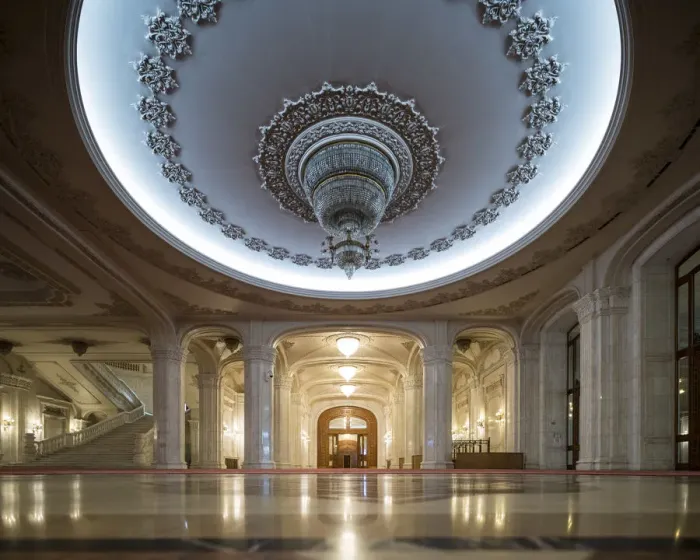 Framed Print : Interior rooms inside the Palace of the Parliament, Bucharest, Romania