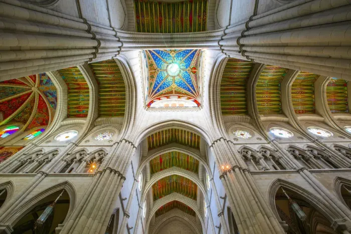 Framed Print : Interior and The Square Cupola of Almudena Cathedral, Madrid, Spain Framed Print : Interior and The Square Cupola of Almudena Cathedral, Madrid, Spain