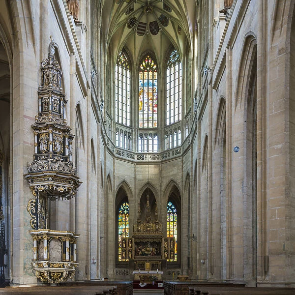 Interior of St. Barbara's Cathedral, UNESCO, Kutna Hora, Central Bohemian Region, Czech Republic