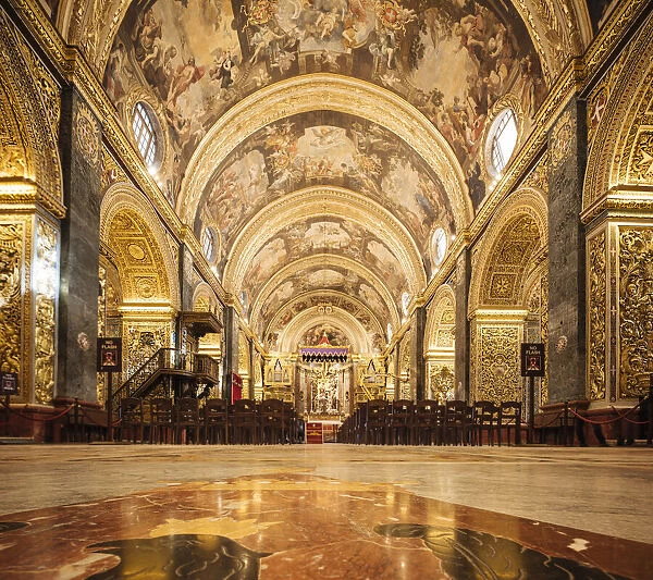 Interior of St Johns Co-Cathedral, Valletta, Malta