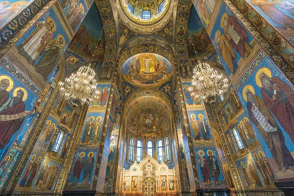 Interiors of the Church of the Saviour on Spilled Blood. Saint Petersburg, Russia