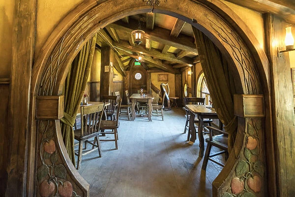 Interiors of The Green Dragon Inn. Hobbiton Movie Set, Matamata, Waikato region, North