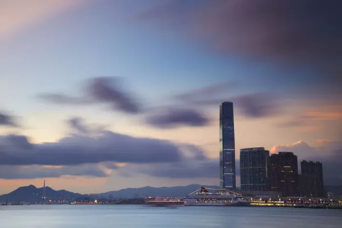 Framed Print : International Commerce Center (ICC) at dusk, Kowloon, Hong Kong, China