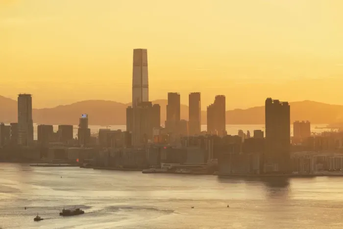 Framed Print : International Commerce Centre (ICC) and Tsim Sha Tsui at sunset, Hong Kong Framed Print : International Commerce Centre (ICC) and Tsim Sha Tsui at sunset, Hong Kong