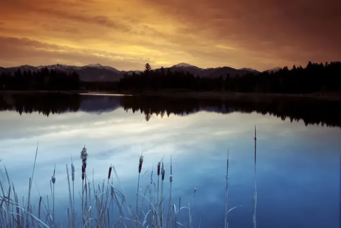 Framed Print : Invermere, British Columbia. A dramatic morning sky reflected on a pond in the Canadian Framed Print : Invermere, British Columbia. A dramatic morning sky reflected on a pond in the Canadian