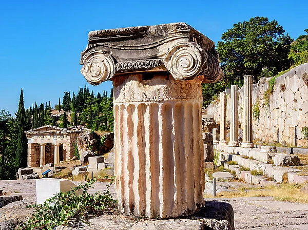 Ionic Order Column, Delphi Archaeological Site, Delphi, Phocis, Greece