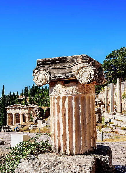 Ionic Order Column, Delphi Archaeological Site, Delphi, Phocis, Greece