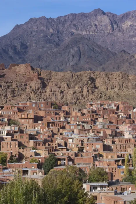 Framed Print : Iran, Central Iran, Abyaneh, elevated village view Framed Print : Iran, Central Iran, Abyaneh, elevated village view