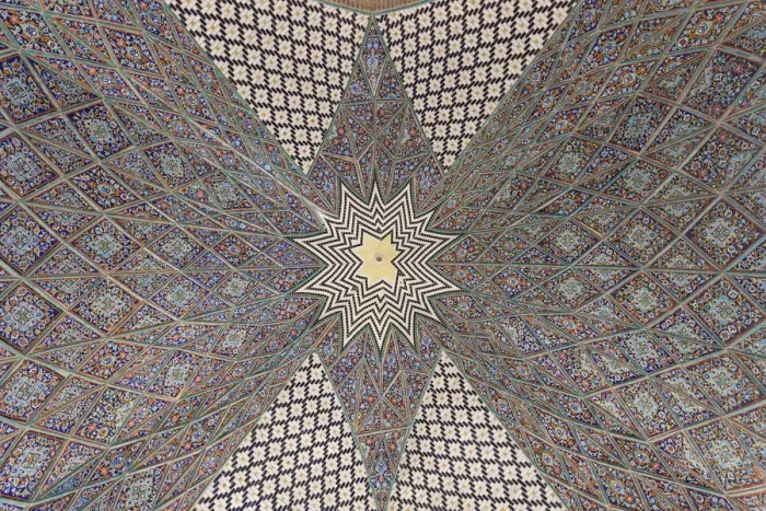 Framed Print : Iran, Central Iran, Kermanshah, ornamental gate and highway rest stop, tilework detail Framed Print : Iran, Central Iran, Kermanshah, ornamental gate and highway rest stop, tilework detail