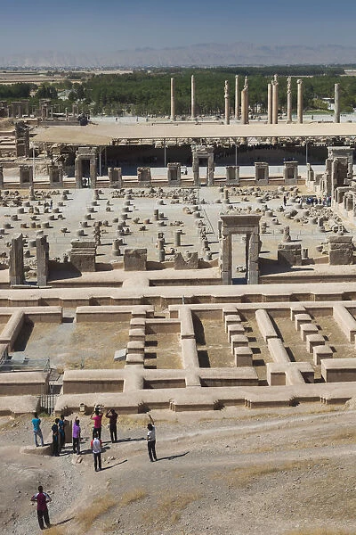 Iran, Central Iran, Persepolis, 6th century BC ancient city, elevated view