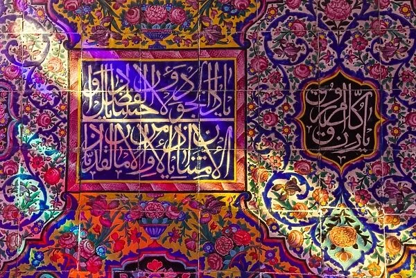 Iran, Central Iran, Shiraz, Nasir-al Molk Mosque, interior