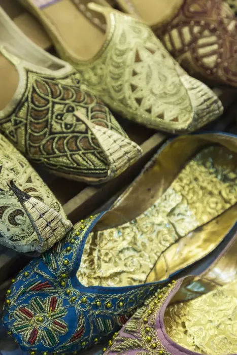 Framed Print : Iran, Central Iran, Shiraz, traditional Persian slippers