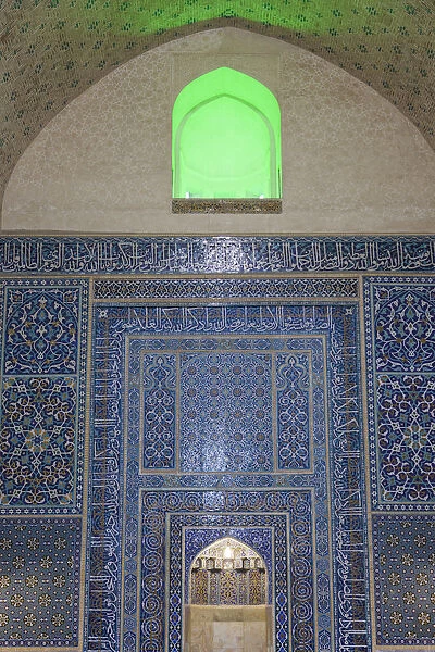 Iran, Southeastern Iran, Kerman, Jameh Mosque, dusk