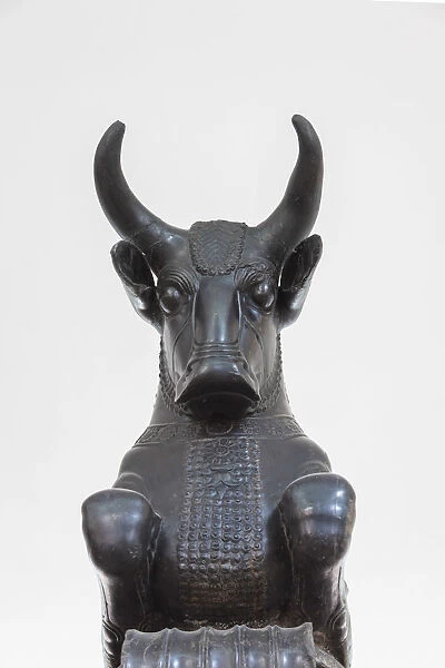 Iran, Tehran, National Museum of Iran, bull column detail from Persopolis