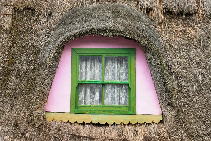 Framed Print : Ireland, Co. Clare, Doolin, traditional thatched cottage detail Framed Print : Ireland, Co. Clare, Doolin, traditional thatched cottage detail