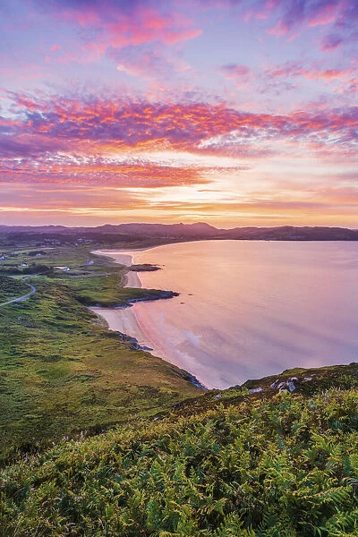Ireland, Co. Donegal, Fanad, Ballymastocker bay overview at dusk