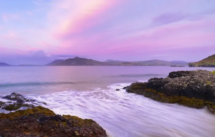 Framed Print : Ireland, Co. Donegal, Fanad, Ballymastoker bay at dusk