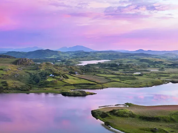 Framed Print : Ireland, Co. Donegal, Fanad, between the waters, overview at dusk Framed Print : Ireland, Co. Donegal, Fanad, between the waters, overview at dusk