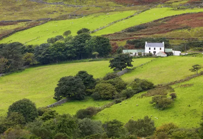 Framed Print : Ireland, Co. Donegal, Inishowen, Dunree, house in rural setting Framed Print : Ireland, Co. Donegal, Inishowen, Dunree, house in rural setting