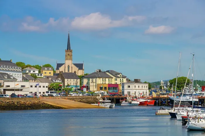 Framed Print : Ireland, Co. Donegal, Killybegs fishing port and St Mary of the Visitation Catholic Church Framed Print : Ireland, Co. Donegal, Killybegs fishing port and St Mary of the Visitation Catholic Church