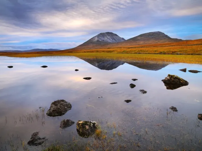 Framed Print : Ireland, Co. Donegal, Mount Errigal reflected in lake Framed Print : Ireland, Co. Donegal, Mount Errigal reflected in lake
