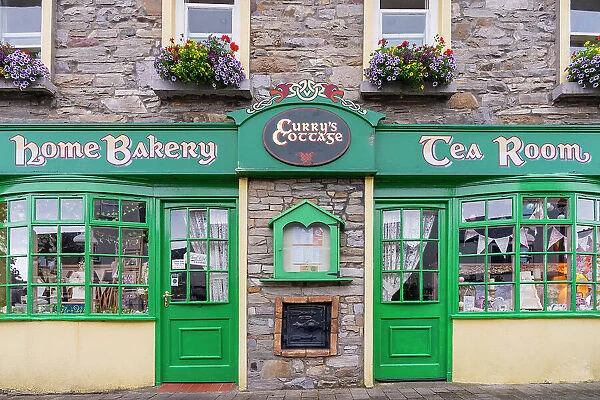 Ireland, Co. Mayo, Wesport, Traditional store front, tea rooms