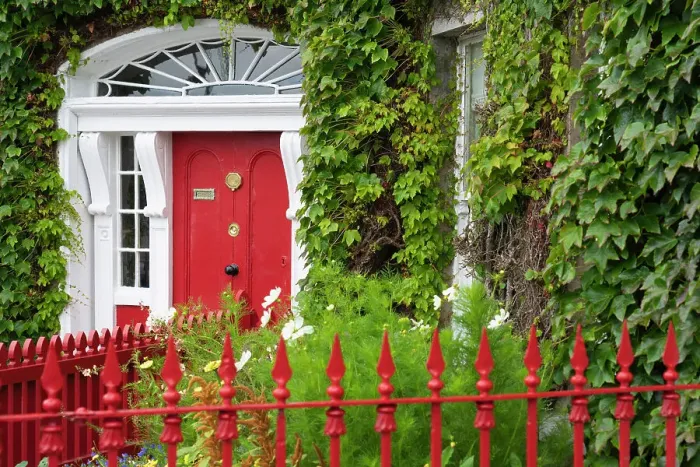 Framed Print : Ireland, Co. Mayo, Westport; Red Georgian doorway