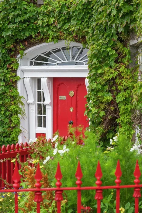 Framed Print : Ireland, Co. Mayo, Westport; Red Georgian doorway