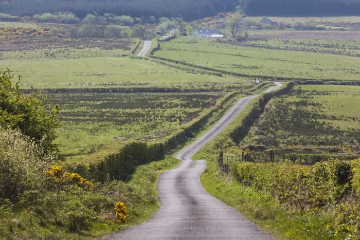 Framed Print : Ireland, County Donegal, Burt, country road Framed Print : Ireland, County Donegal, Burt, country road