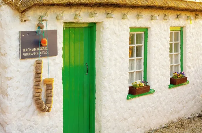 Framed Print : Ireland, County Donegal, Glencolumbcille folk village, fishermans cottage Framed Print : Ireland, County Donegal, Glencolumbcille folk village, fishermans cottage