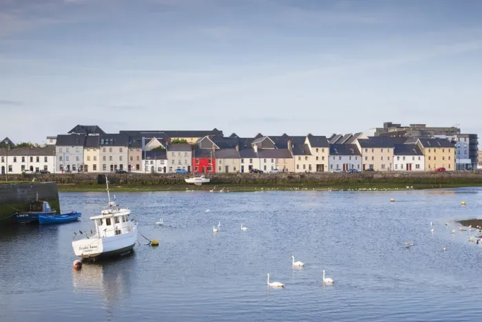 Framed Print : Ireland, County Galway, Galway City, port buidlings of The Claddagh