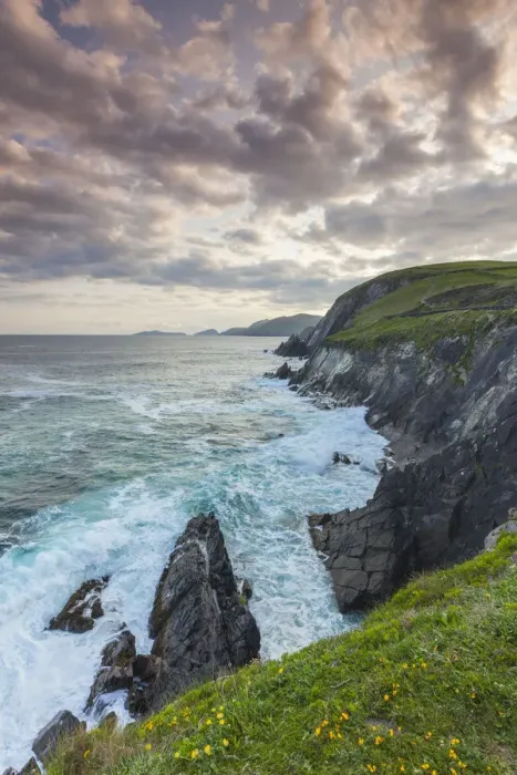Framed Print : Ireland, County Kerry, Dingle Peninsula, Slea Head Drive, Dunquin, landscape, dusk Framed Print : Ireland, County Kerry, Dingle Peninsula, Slea Head Drive, Dunquin, landscape, dusk