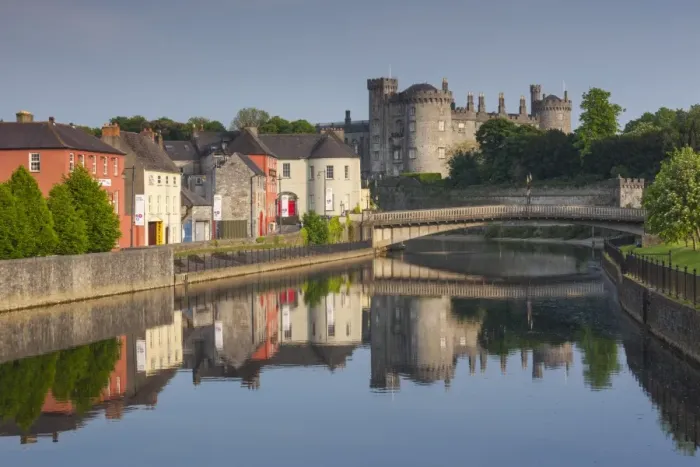Framed Print : Ireland, County Kilkenny, Kilkenny City, pubs along River Nore and Kilkenny Castle Framed Print : Ireland, County Kilkenny, Kilkenny City, pubs along River Nore and Kilkenny Castle