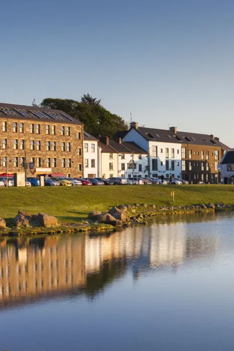 Framed Print : Ireland, County Mayo, Westport Quay, harborfront buildings Framed Print : Ireland, County Mayo, Westport Quay, harborfront buildings