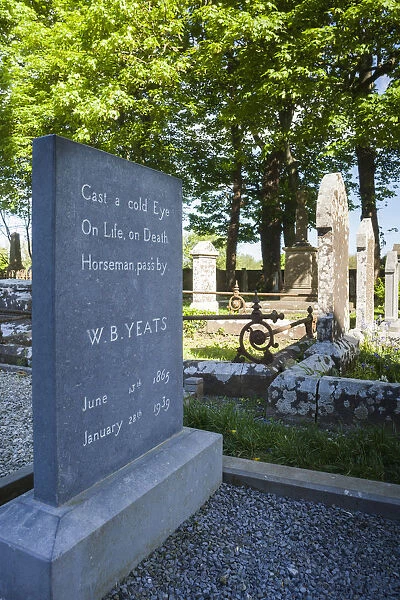 Ireland, County Sligo, Drumcliff, grave of poet WB Yeats