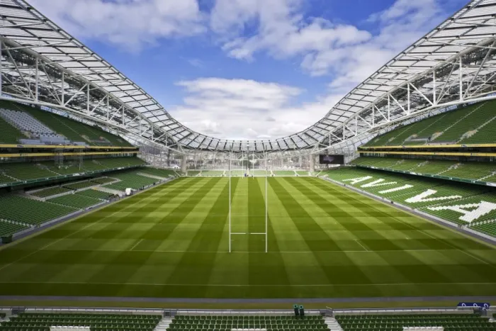 Framed Print : Ireland, Dublin, Lansdowne Road Football stadium, interior panoramic view looking from the south end of